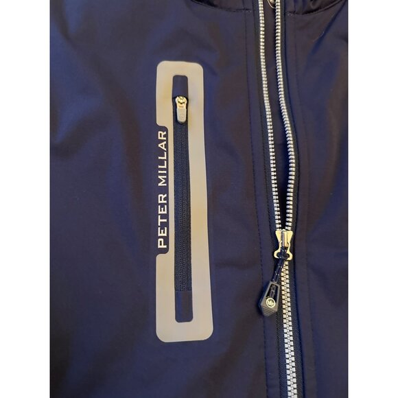 Peter Millar Mens Sleeveless Golf Vest Jacket L Navy & Yellow Polyester - Picture 3 of 5